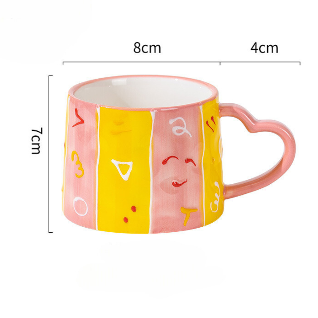 Pink Pattern Short Coffee Mug