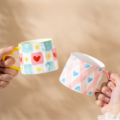 Pink Pattern Short Coffee Mug