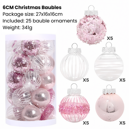 25pc Christmas Bauble Set