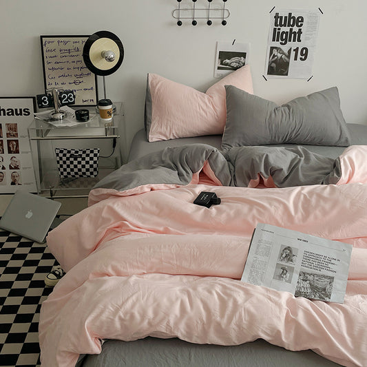 Pink Soft Wash Cotton 4-Piece Bedding Sets