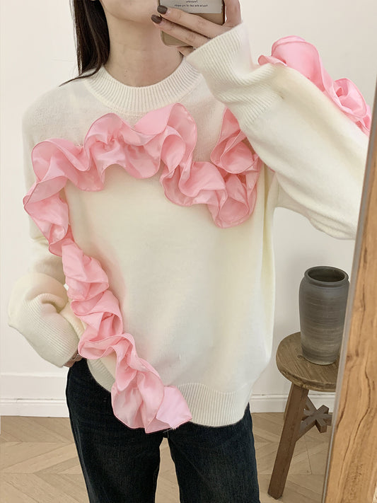 Ruffled Heart Sweater