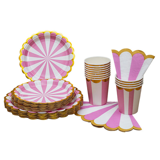 Bronzing Pattern Disposable Tableware Sets