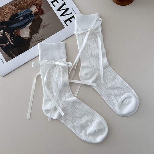 Ribbon Soft Crew Length Socks