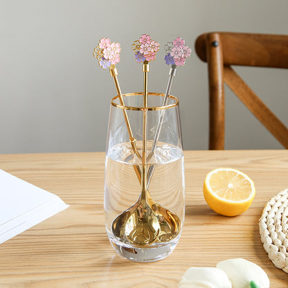 Cherry Blossom Coffee Spoon with Long Handle