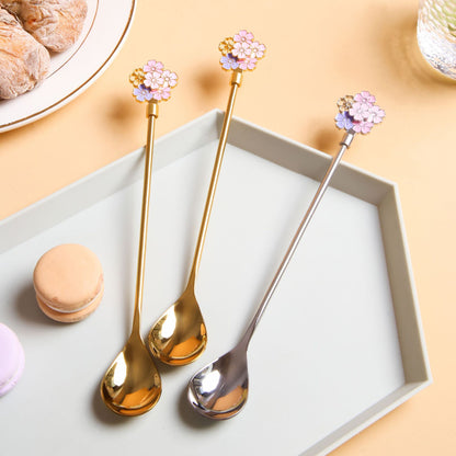 Cherry Blossom Coffee Spoon with Long Handle