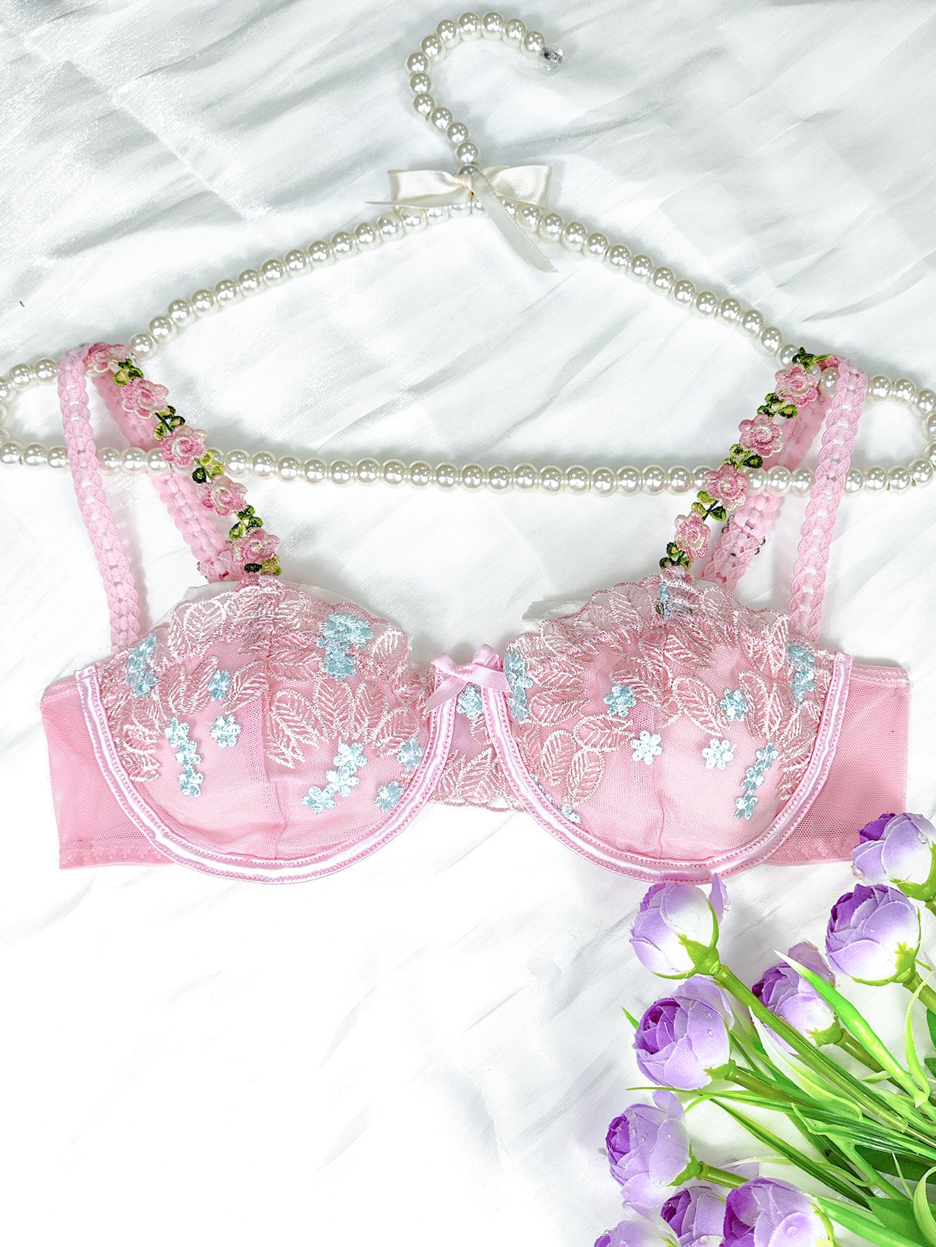 Floral 3 Piece Lingerie Set