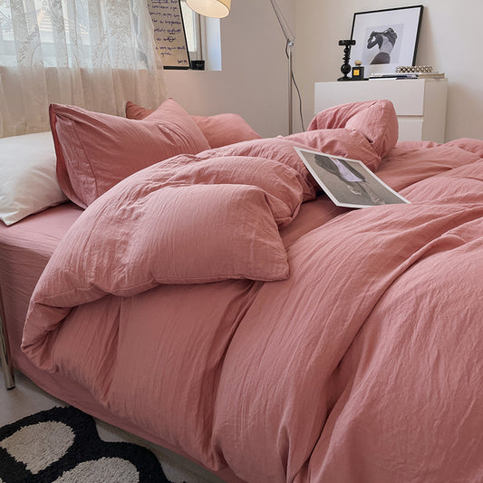 Pink Soft Wash Cotton 4-Piece Bedding Sets