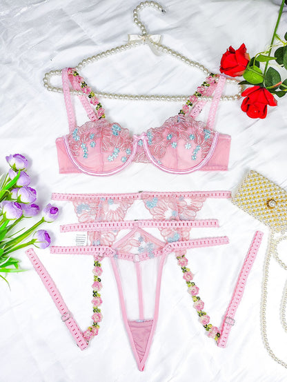 Floral 3 Piece Lingerie Set