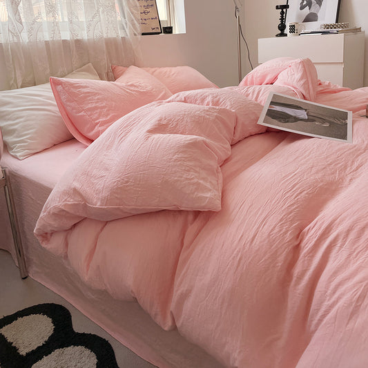 Pink Soft Wash Cotton 4-Piece Bedding Sets