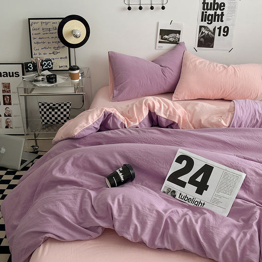 Pink Soft Wash Cotton 4-Piece Bedding Sets